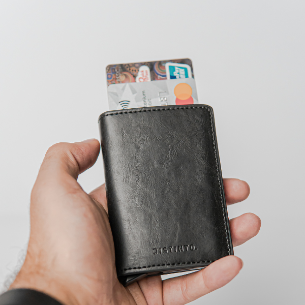 Premium PU Leather Pop-Up Card Holder Wallet with RFID Protection