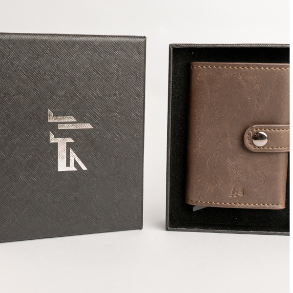 Premium PU Leather Pop-Up Card Holder Wallet with RFID Protection