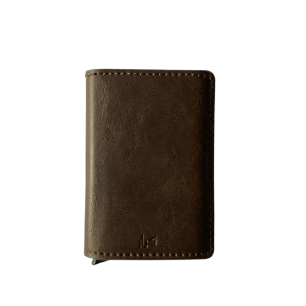 Premium PU Leather Pop-Up Card Holder Wallet with RFID Protection