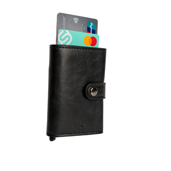 Premium PU Leather Pop-Up Card Holder Wallet with RFID Protection