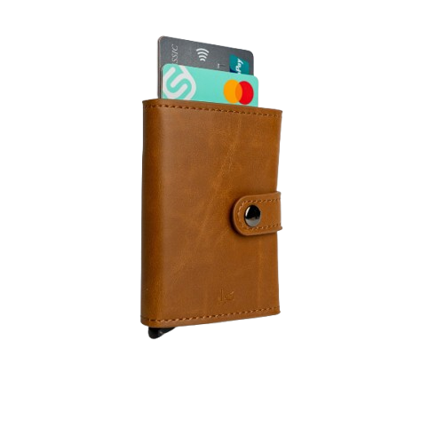 Premium PU Leather Pop-Up Card Holder Wallet with RFID Protection