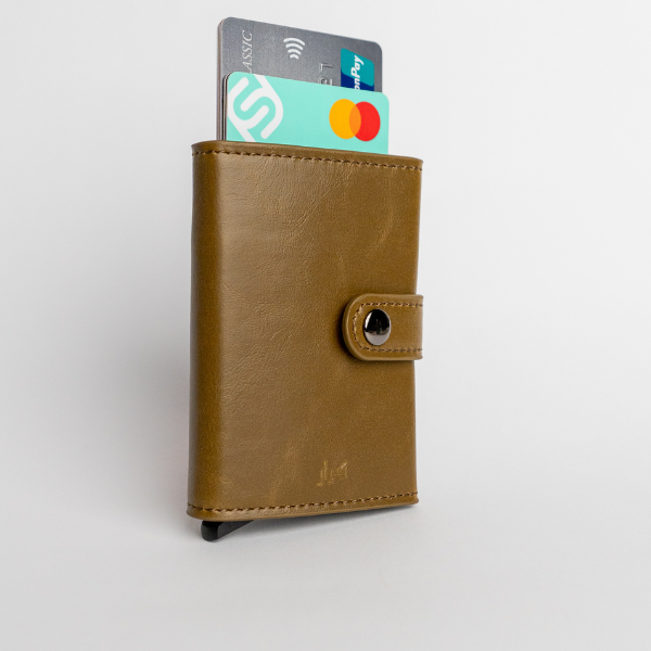 Premium PU Leather Pop-Up Card Holder Wallet with RFID Protection