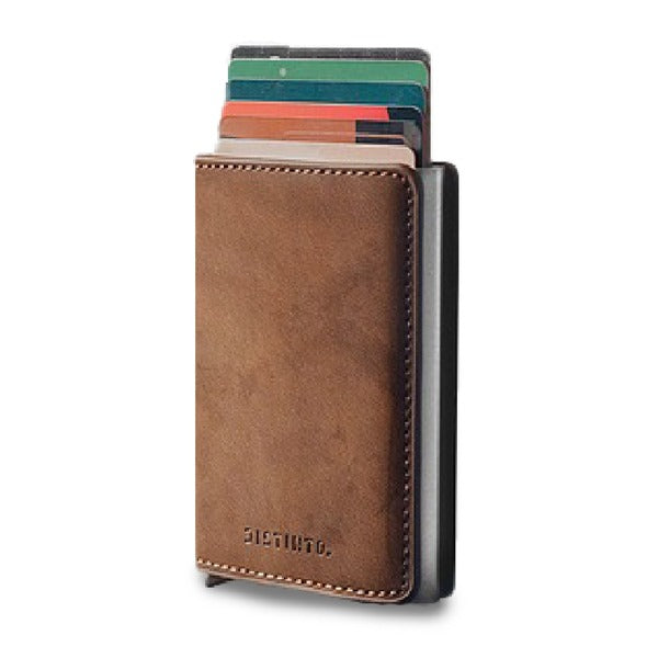 Premium PU Leather Pop-Up Card Holder Wallet with RFID Protection