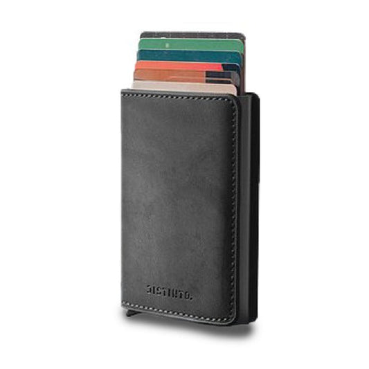 Premium PU Leather Pop-Up Card Holder Wallet with RFID Protection